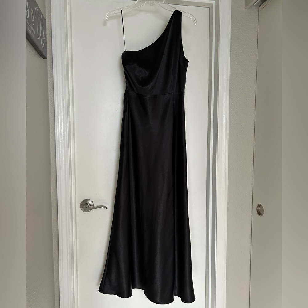Birdy Grey Kira Shiny Satin black dress